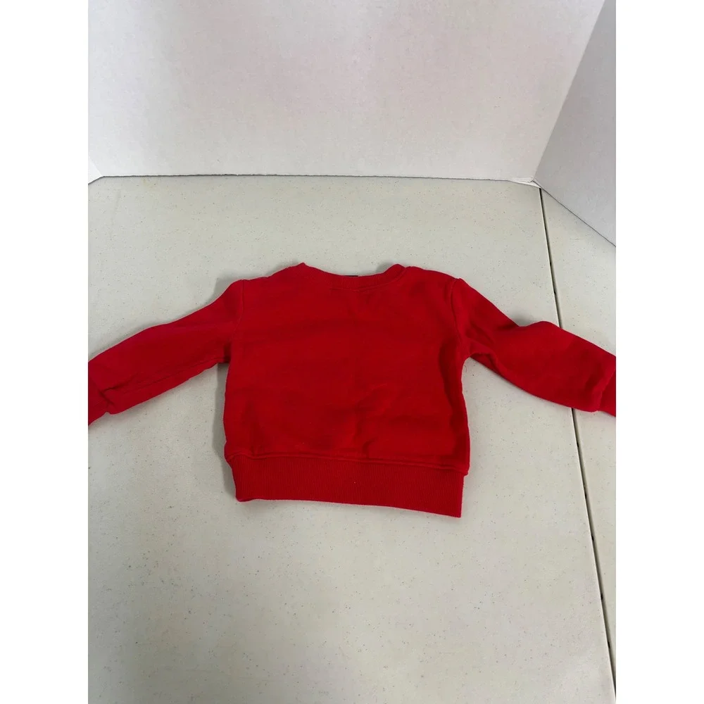 Under Armour Kids‎ Red Crewneck Sweatshirt Big Logo Long Sleeve 12M Fleece Top